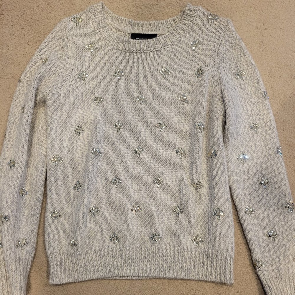 Banana Republic Crystal Embellished Marled Sweater M
